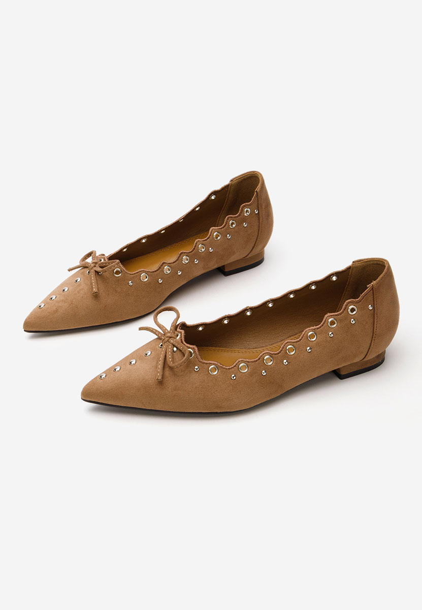 Khaki eleganckie baleriny Sharyna