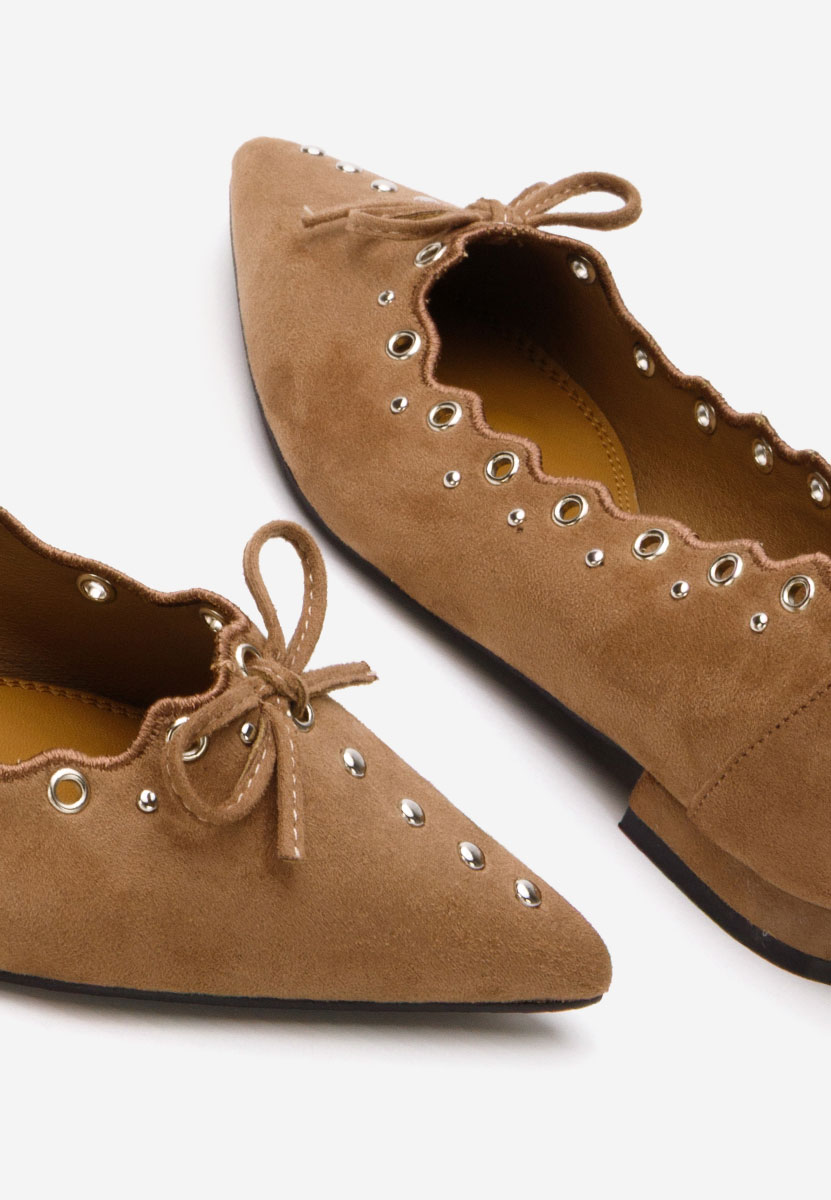 Khaki eleganckie baleriny Sharyna