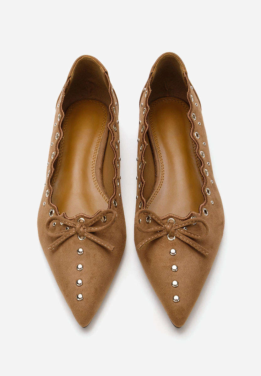 Khaki eleganckie baleriny Sharyna