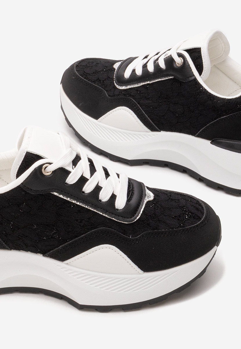 Czarne sneakersy damskie Enida