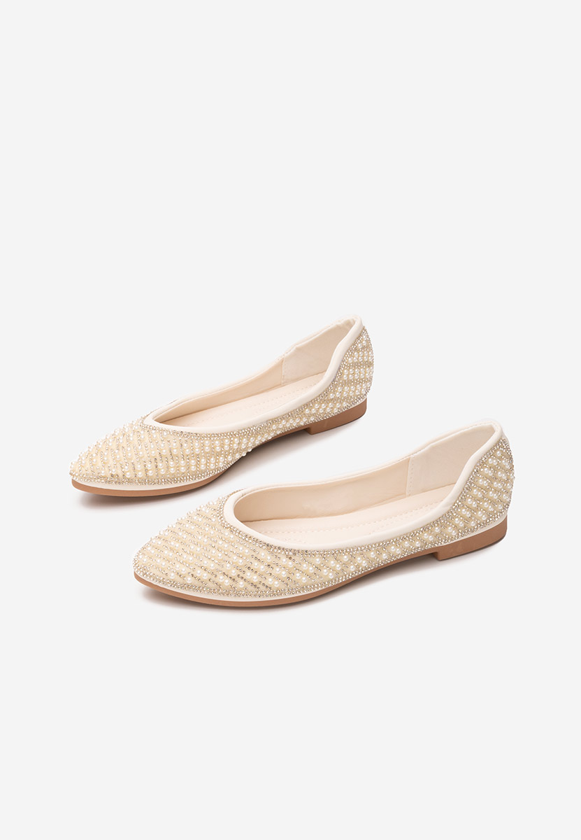 Białe eleganckie baleriny Charity