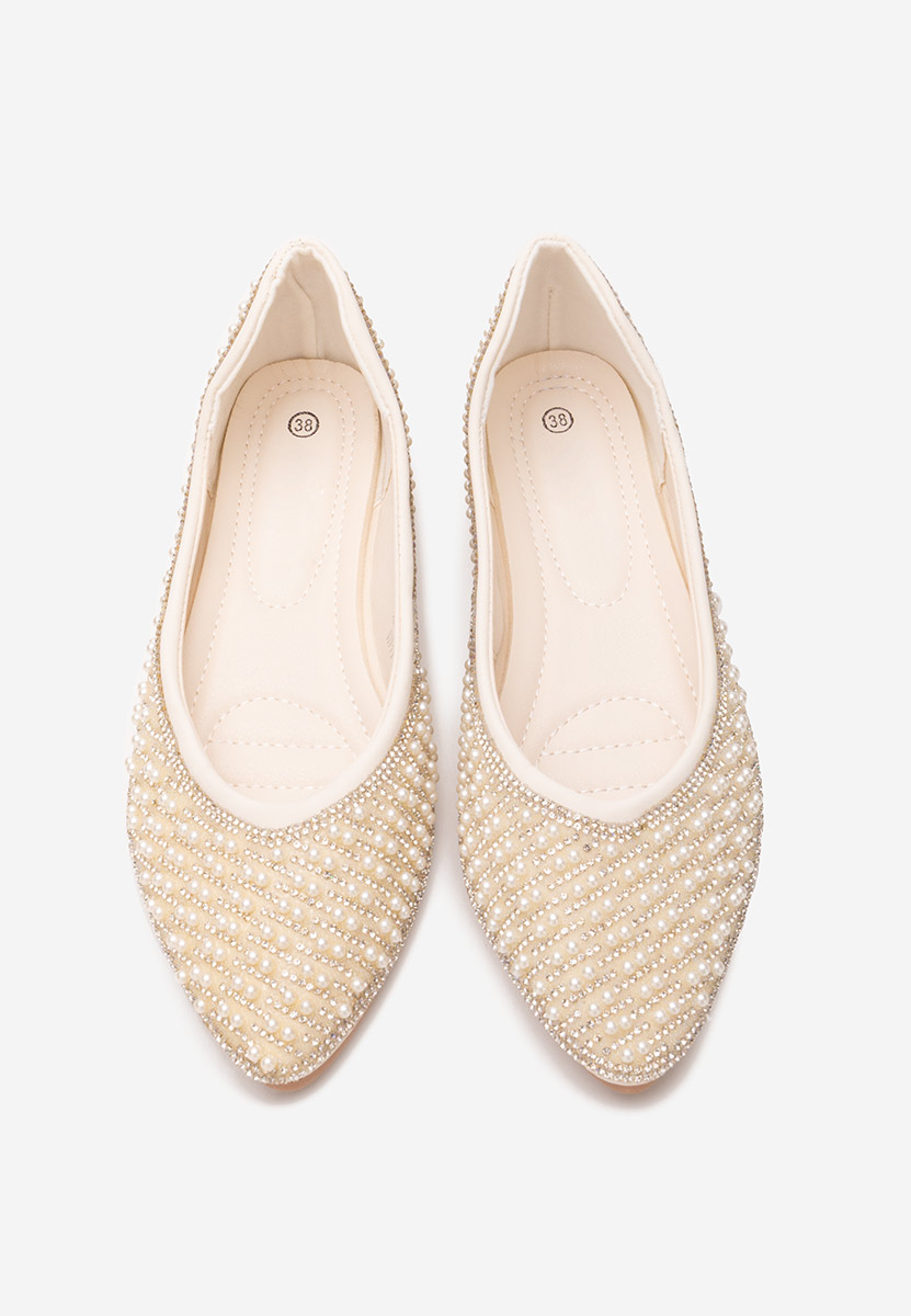 Białe eleganckie baleriny Charity