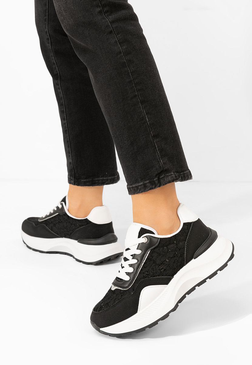 Czarne sneakersy damskie Enida