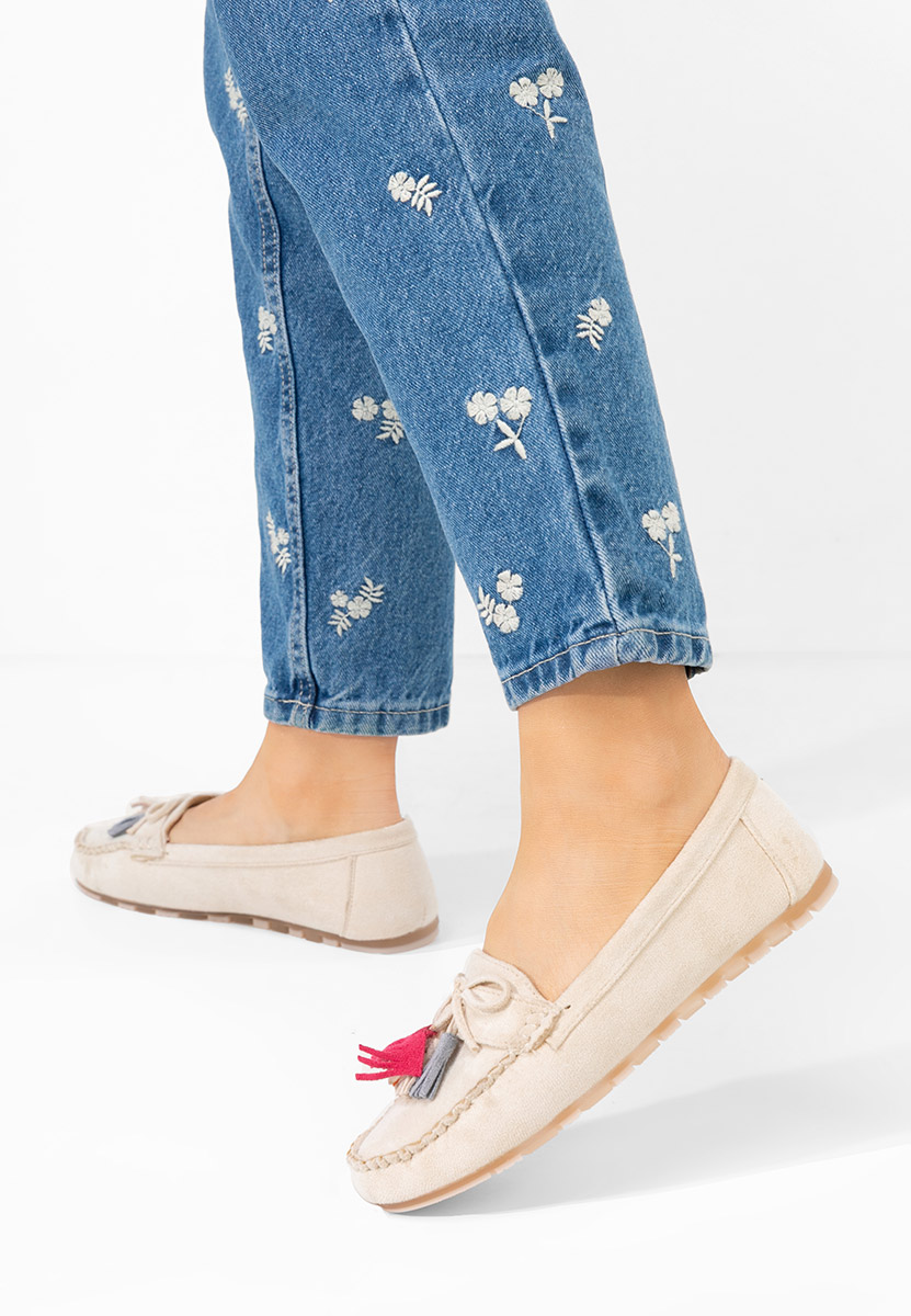 Beżowe mokasyny damskie Prestia V2