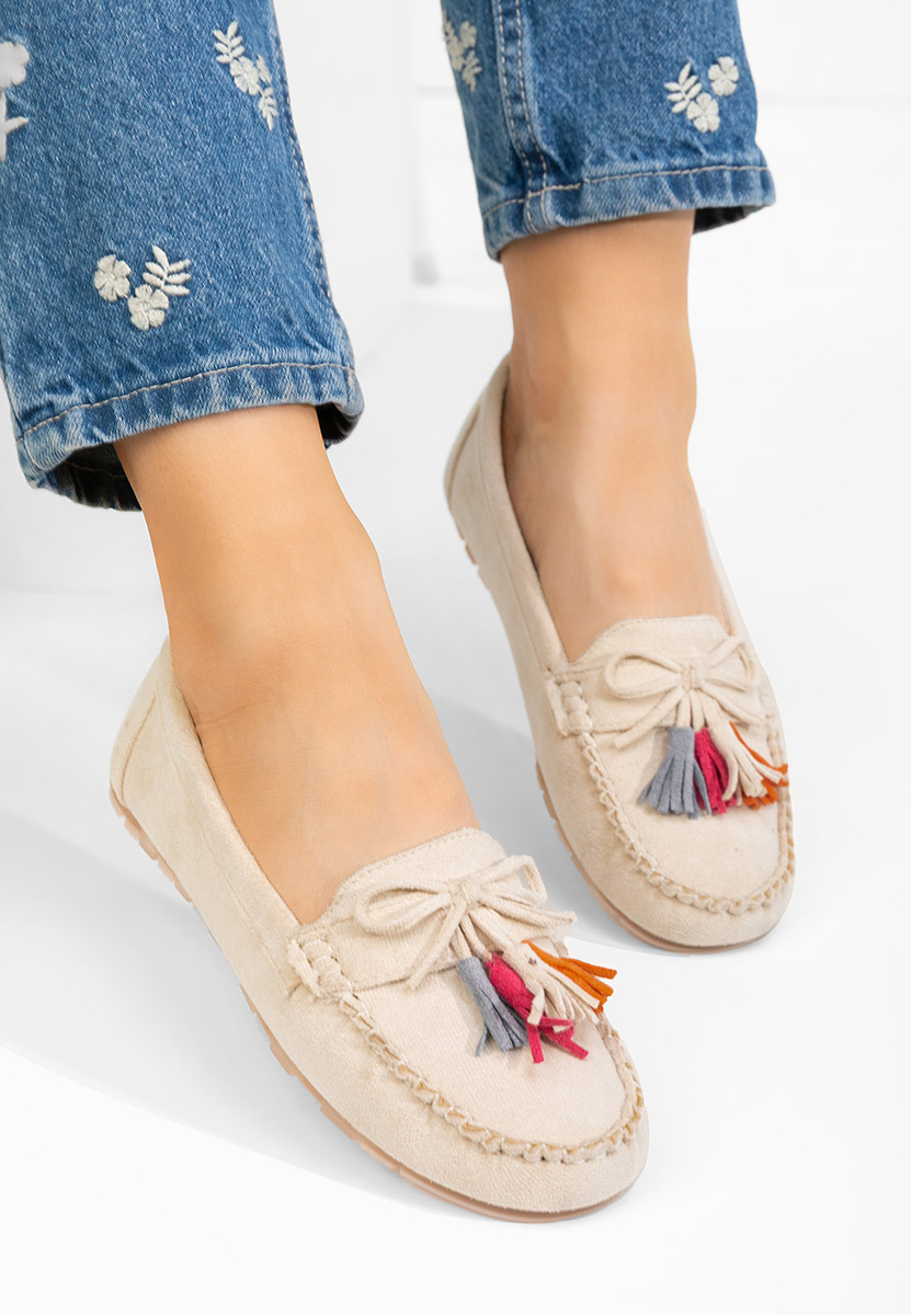 Beżowe mokasyny damskie Prestia V2