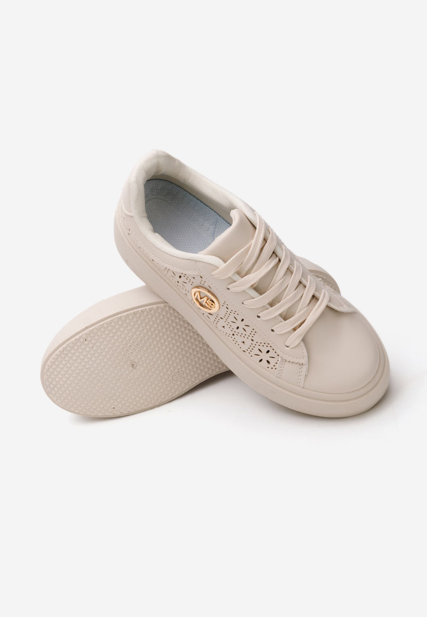 Beżowe sneakersy na koturnie Nidya V2