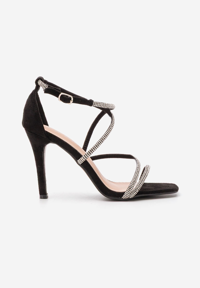Czarne sandały na szpilce Stephany