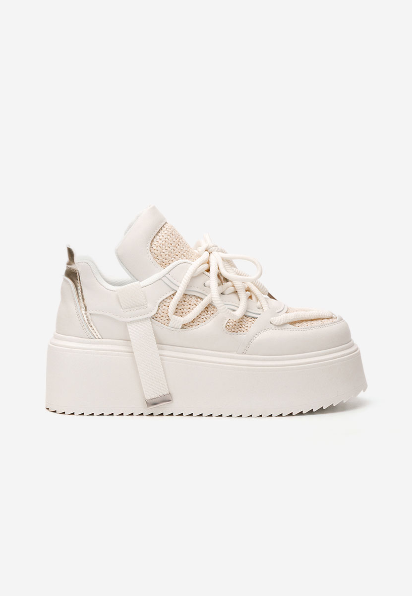 Beżowe sneakersy na platformie Lourie
