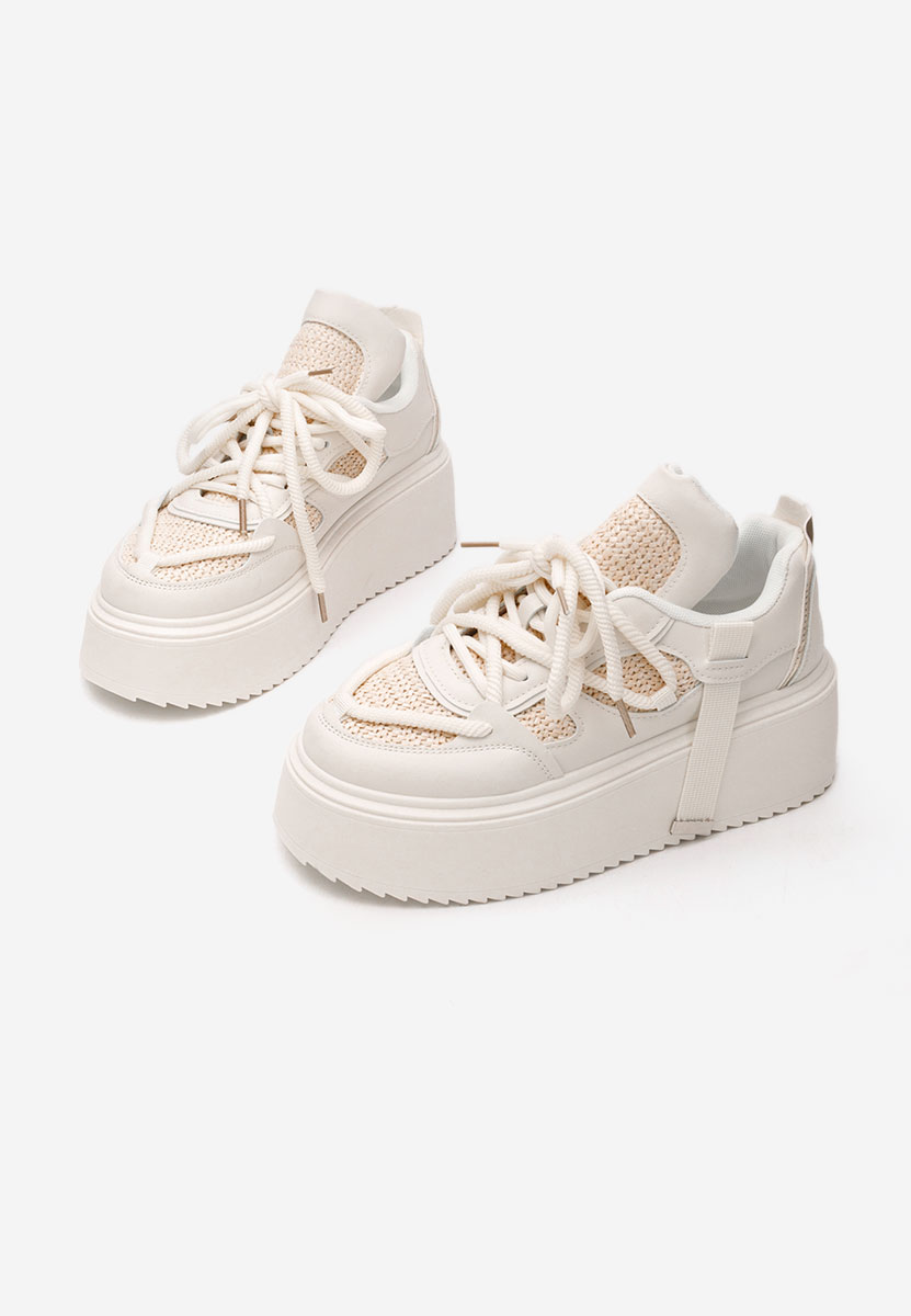 Beżowe sneakersy na platformie Lourie