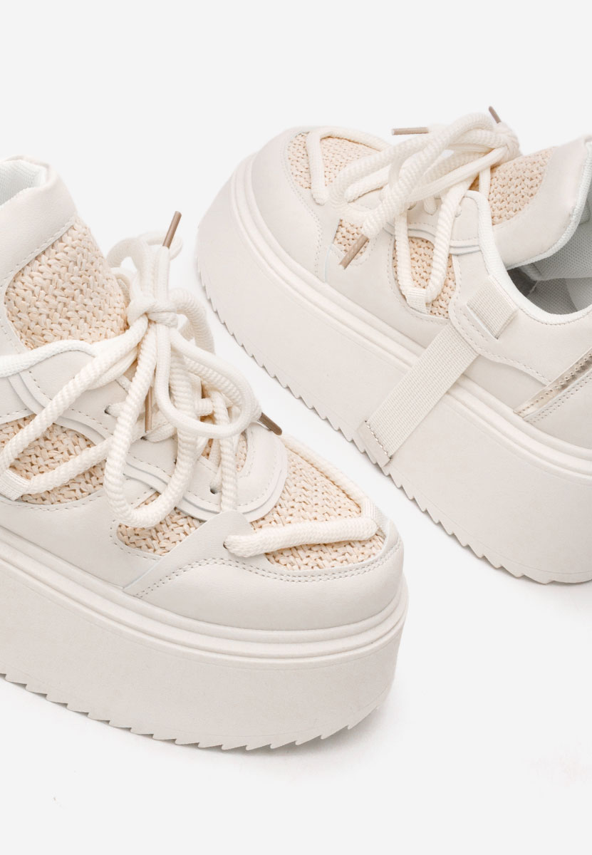 Beżowe sneakersy na platformie Lourie