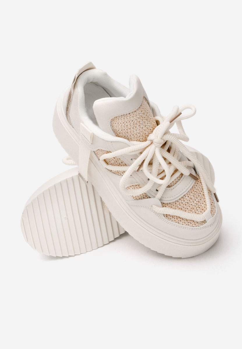 Beżowe sneakersy na platformie Lourie