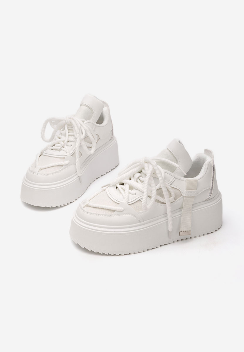 Białe sneakersy na platformie Lourie