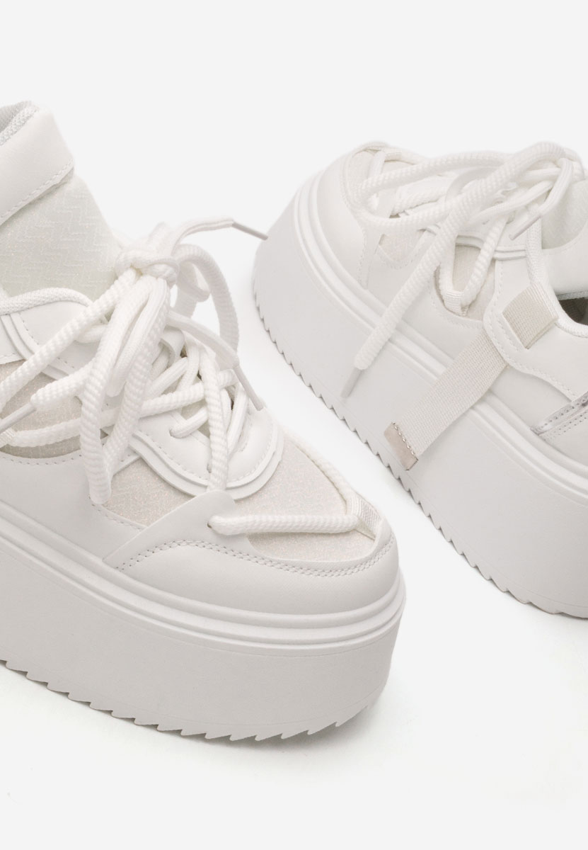 Białe sneakersy na platformie Lourie