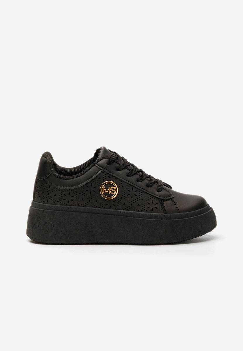 Czarne sneakersy na koturnie Nidya