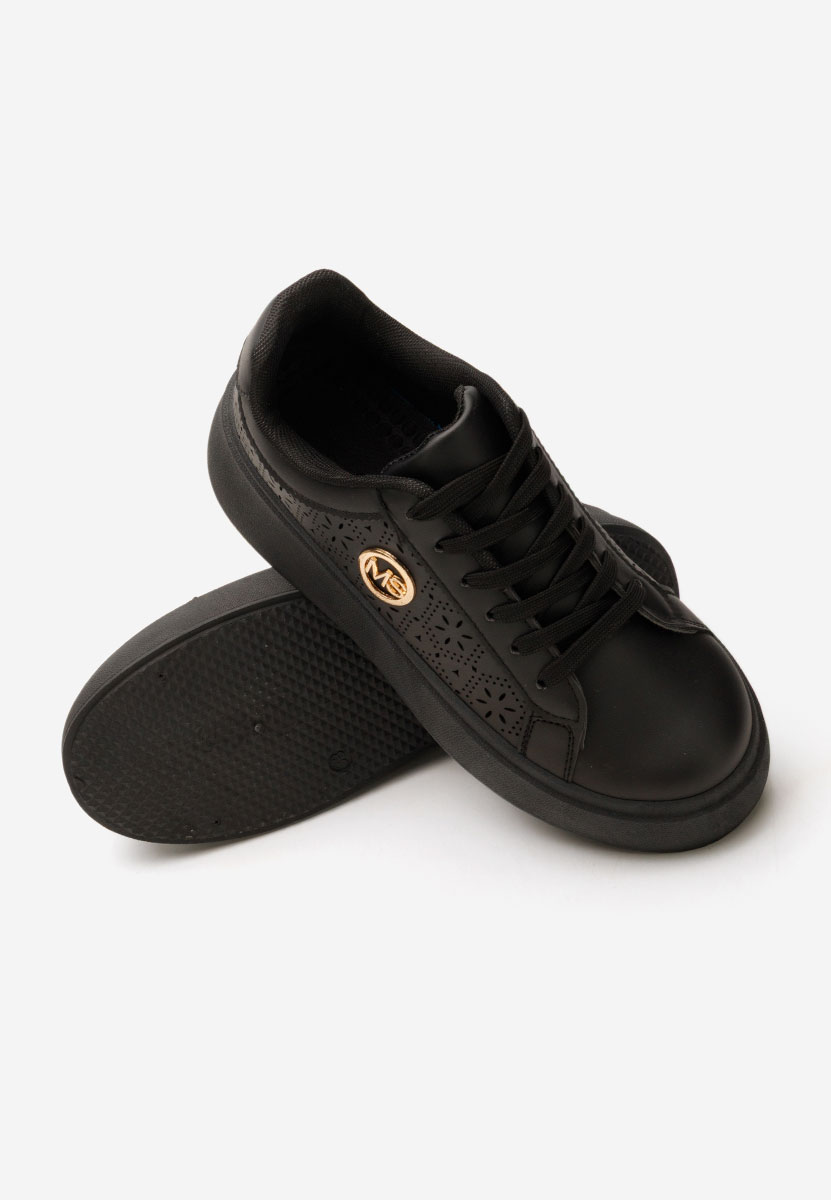 Czarne sneakersy na koturnie Nidya