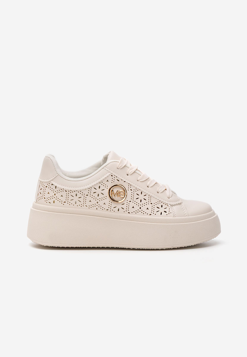 Beżowe sneakersy na koturnie Nidya V2