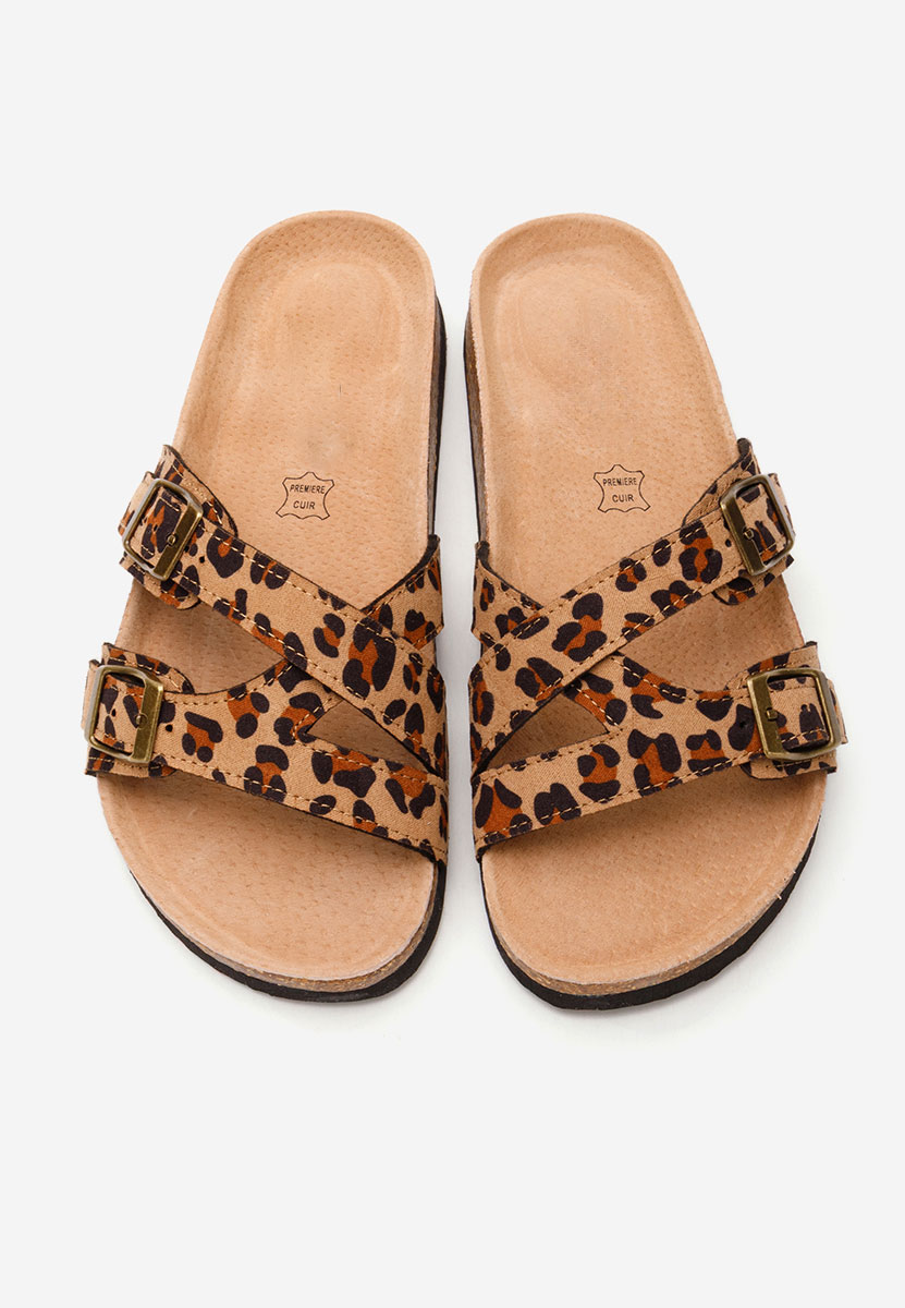 Panterkowe klapki damskie Viriana