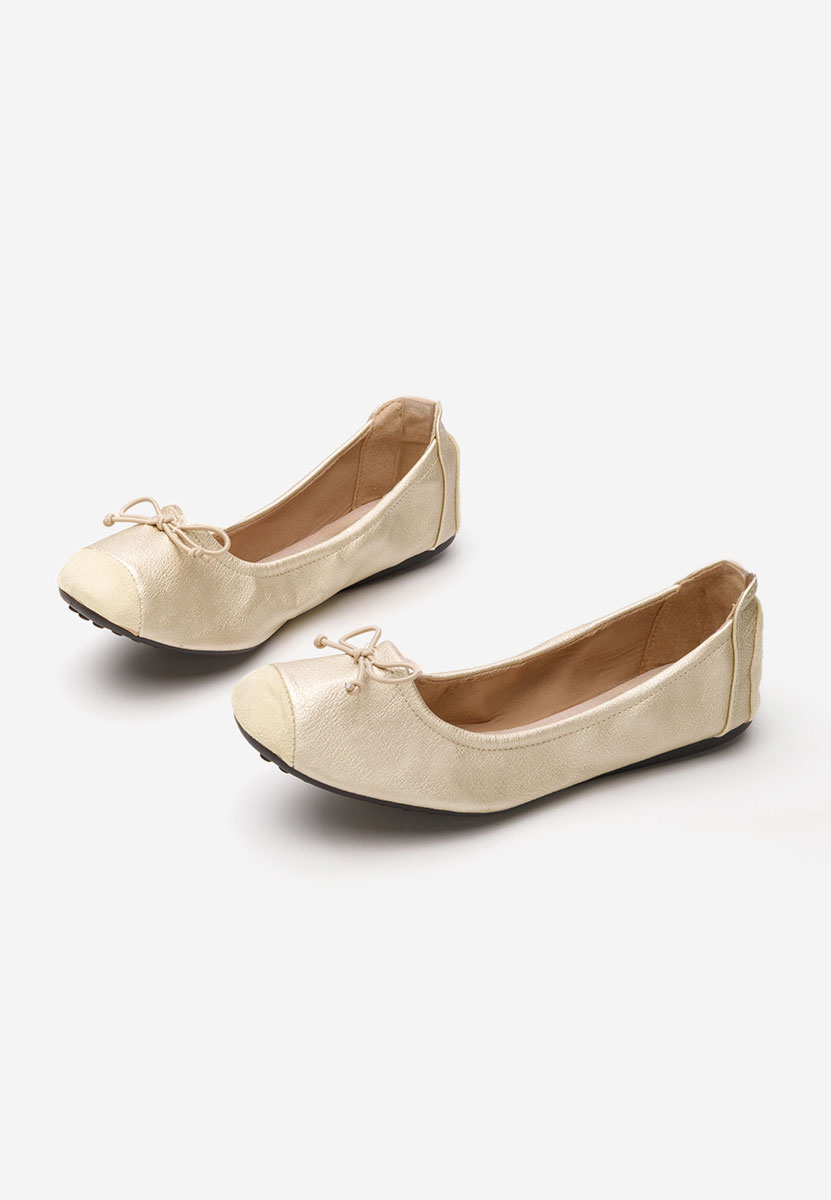 Złote baleriny damskie Amania V3
