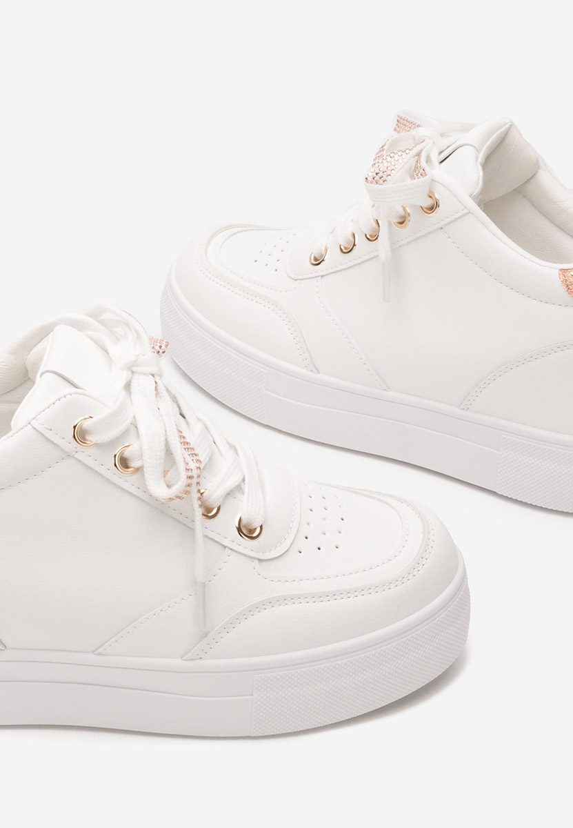 Białe sneakersy na koturnie Grivina V2