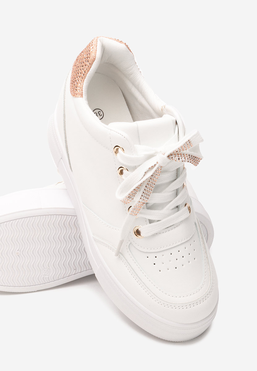 Białe sneakersy na koturnie Grivina V2