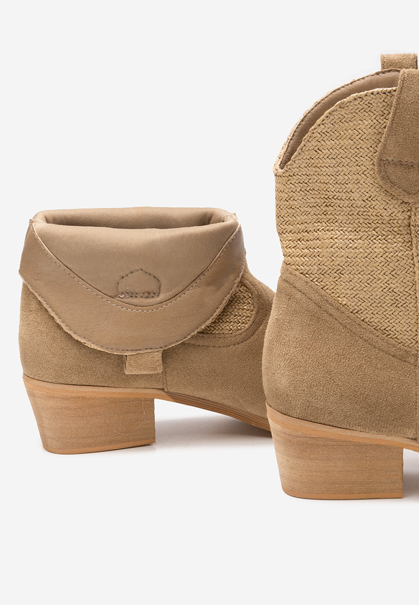 Khaki kowbojki damskie Lusilda