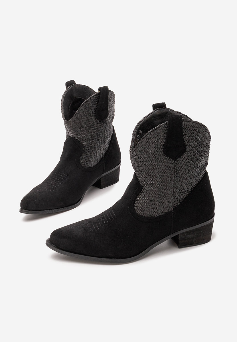 Czarne kowbojki damskie Lusilda