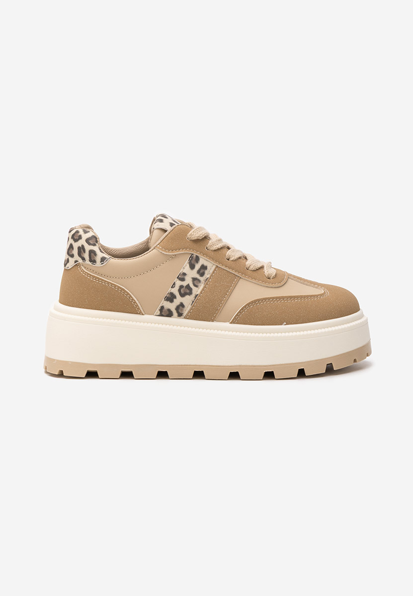 Khaki sneakersy na platformie Estephany