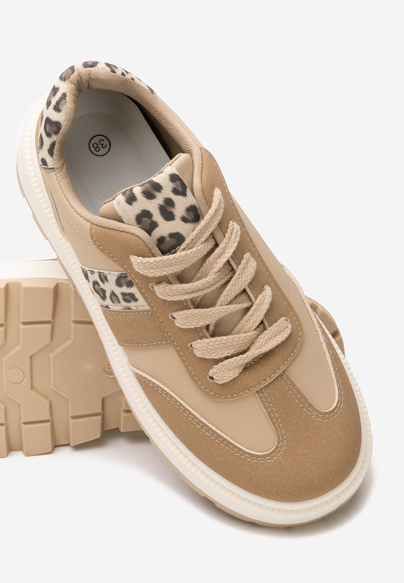 Khaki sneakersy na platformie Estephany