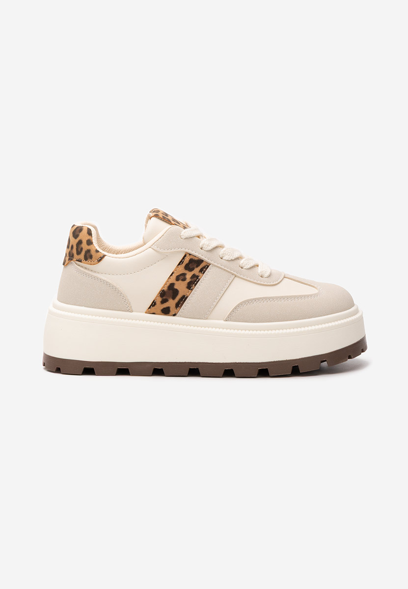Beżowe sneakersy na platformie Estephany