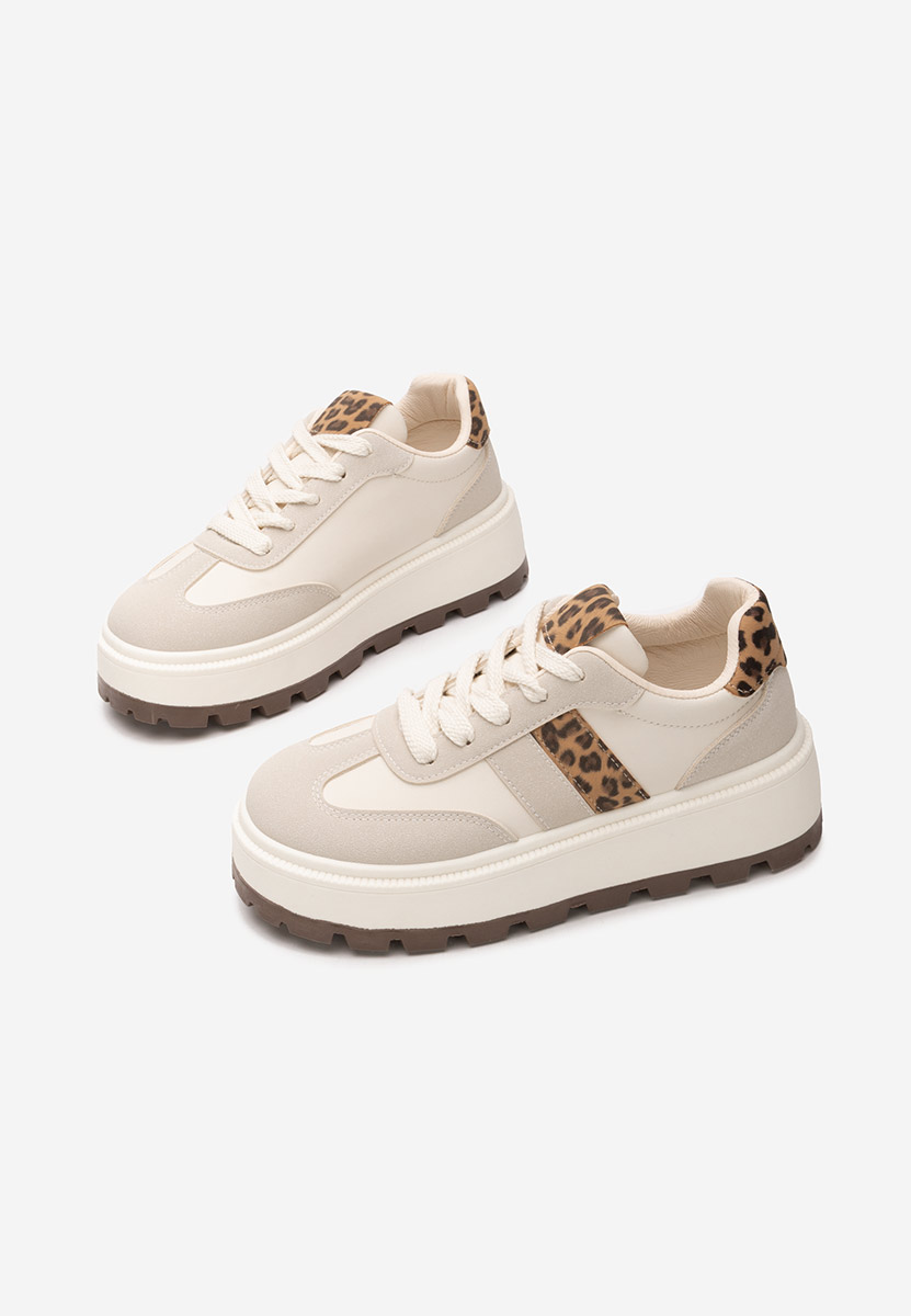 Beżowe sneakersy na platformie Estephany