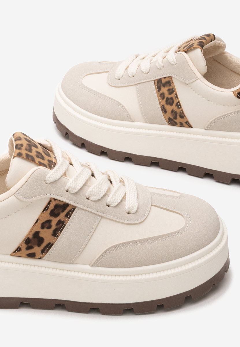 Beżowe sneakersy na platformie Estephany