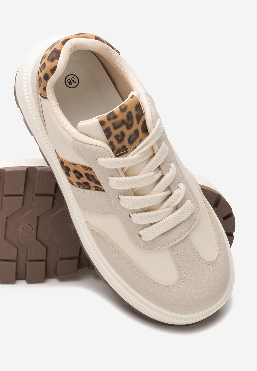 Beżowe sneakersy na platformie Estephany