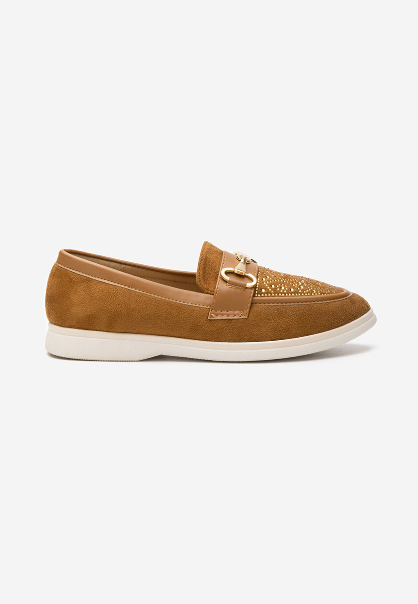 Camelowe loafers damskie Adesa
