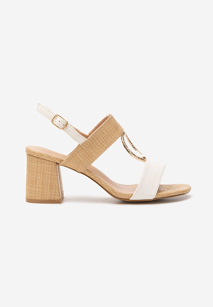 Białe sandały na słupku Annyta