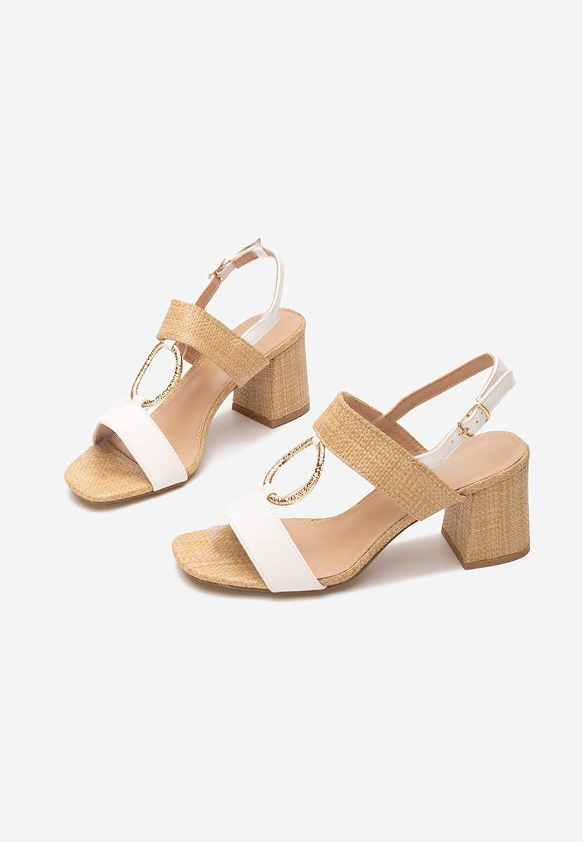 Białe sandały na słupku Annyta