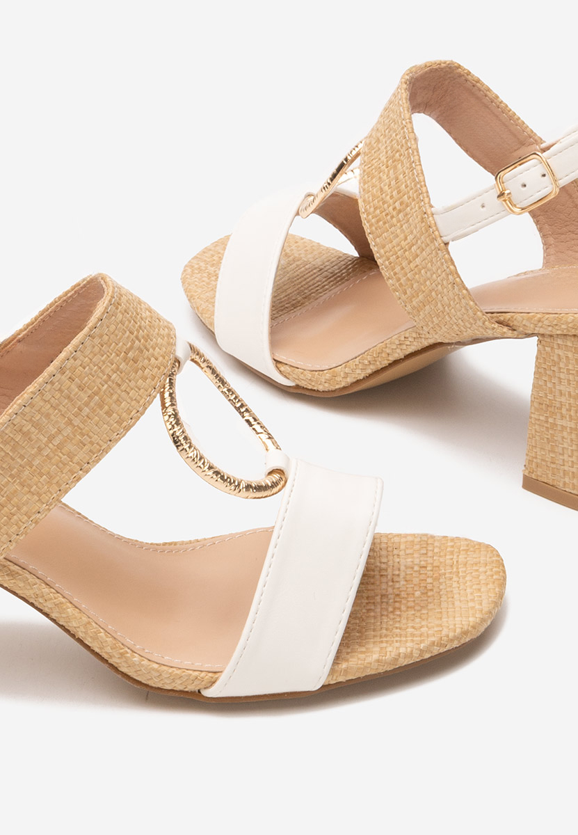 Białe sandały na słupku Annyta