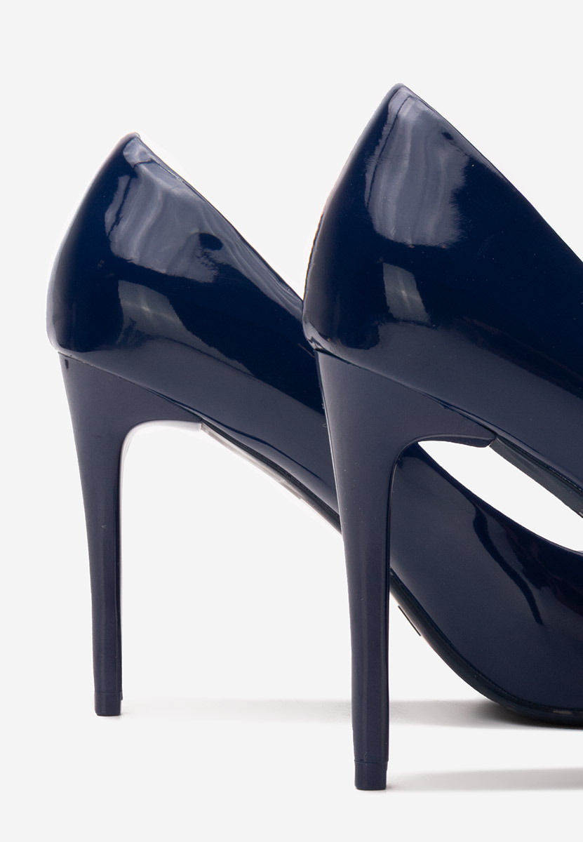 Granatowe szpilki lakierowane Melany