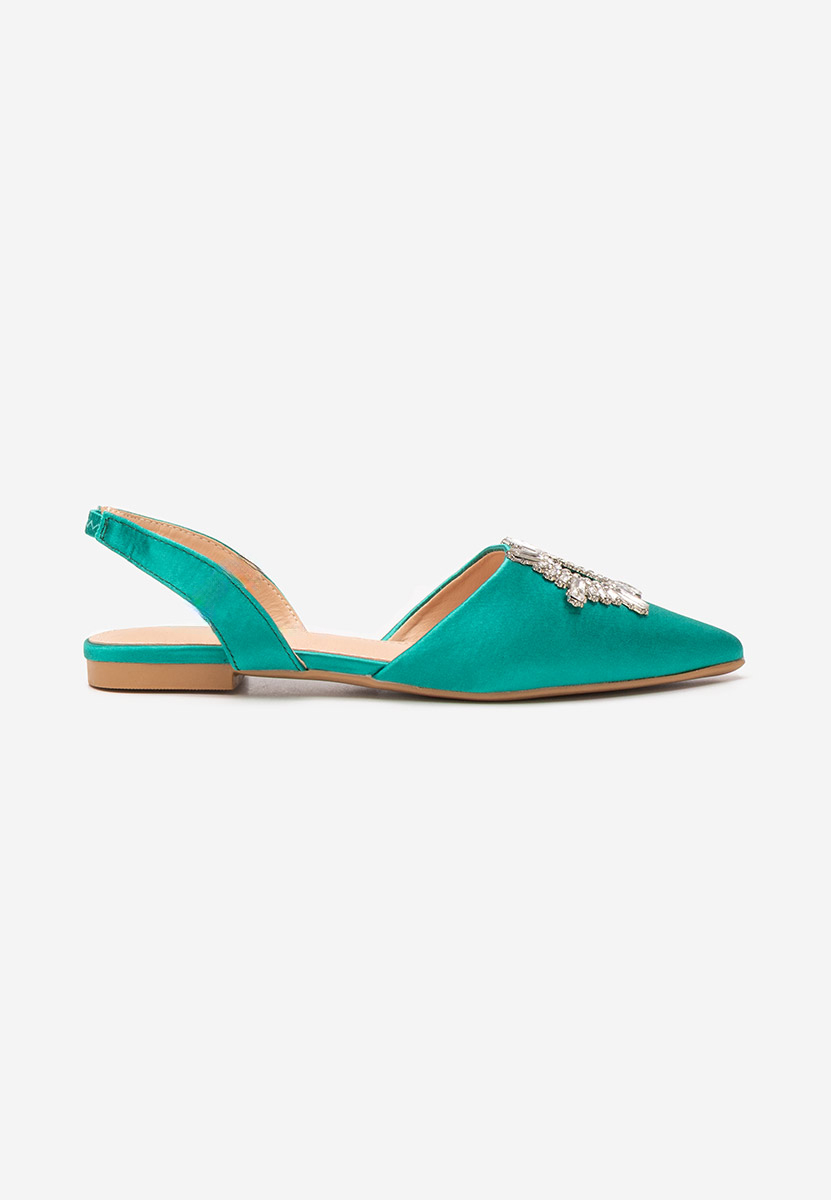 Zielone eleganckie baleriny Naidia