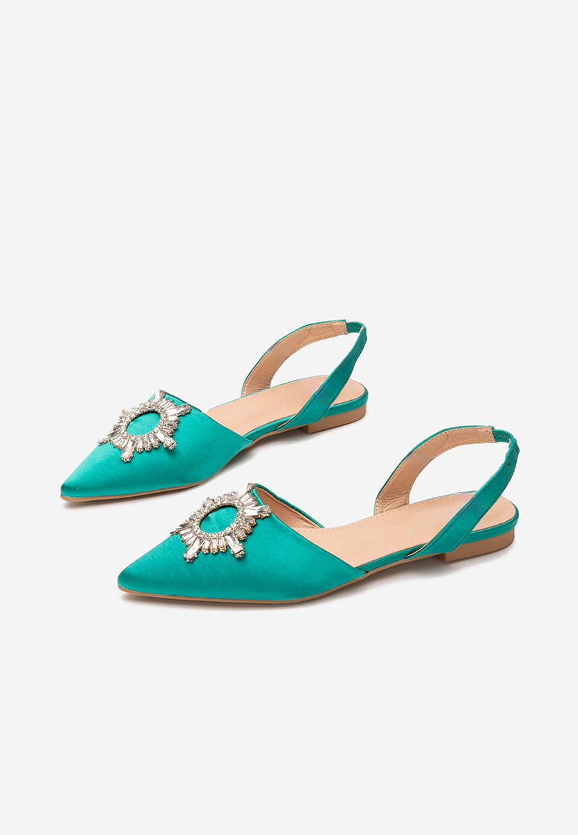 Zielone eleganckie baleriny Naidia