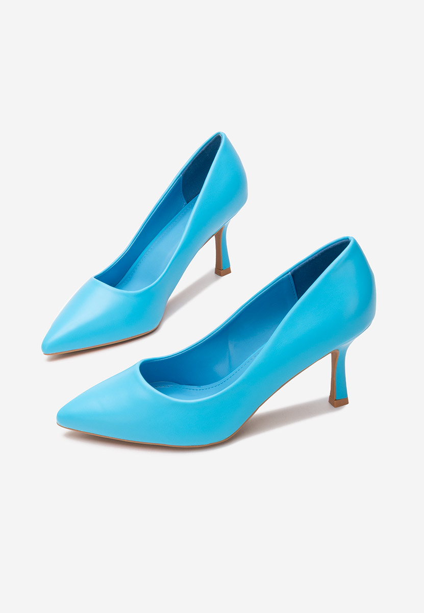 Niebieski czółenka na szpilce Lasena