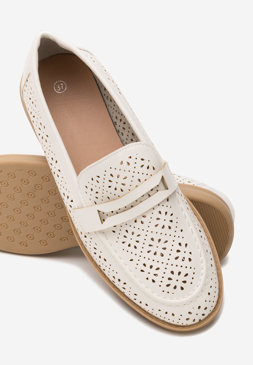 Białe mokasyny damskie Valtera