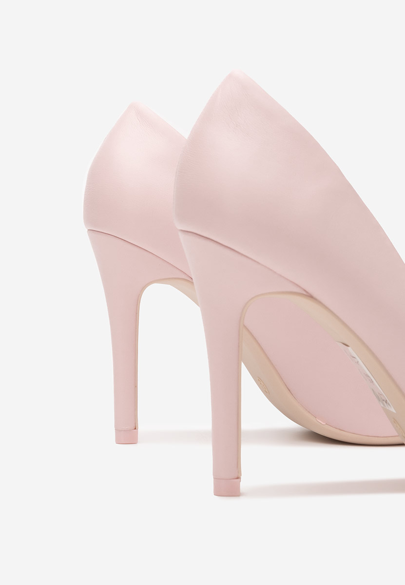 Różowe szpilki na obcasie Noli
