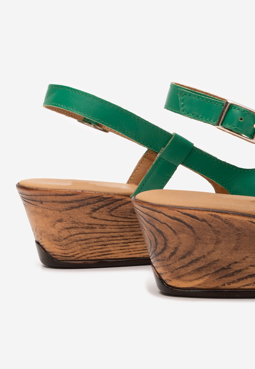 Zielone sandały damskie skórzane Lovara