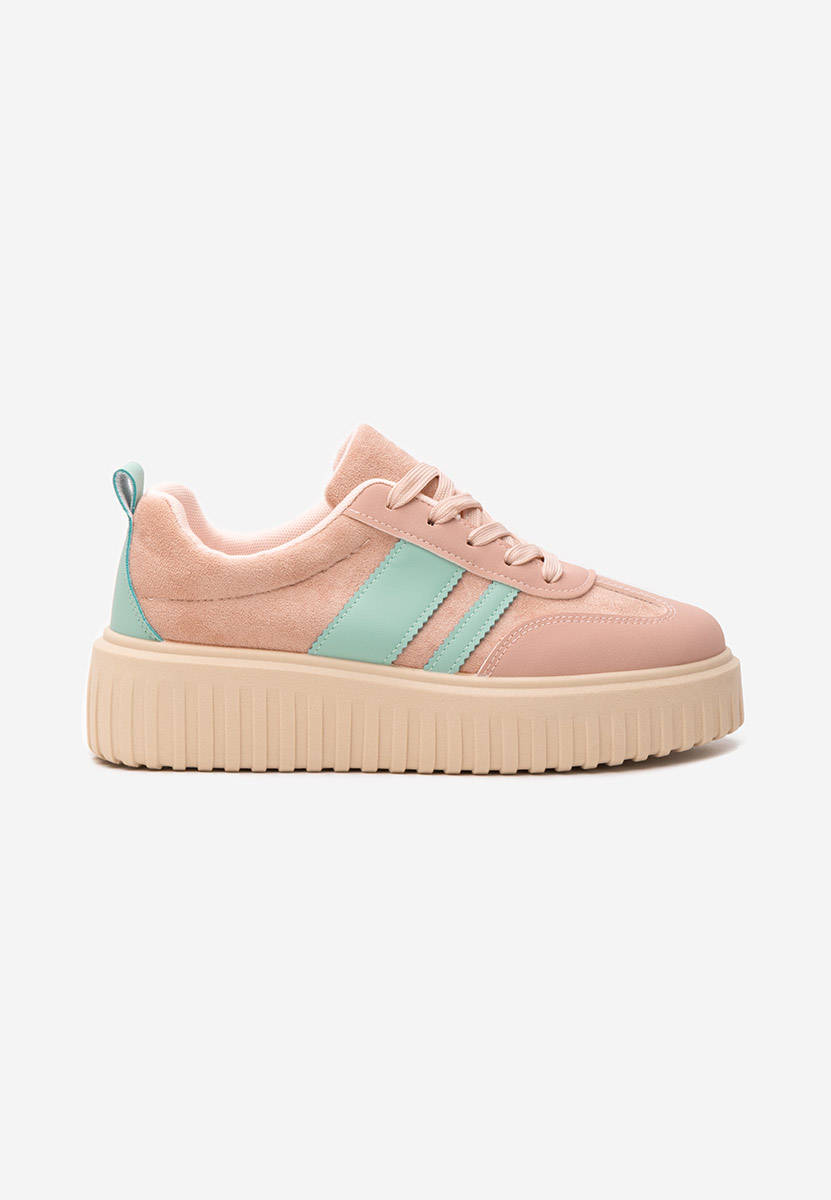 Różowe sneakersy na platformie Pennia