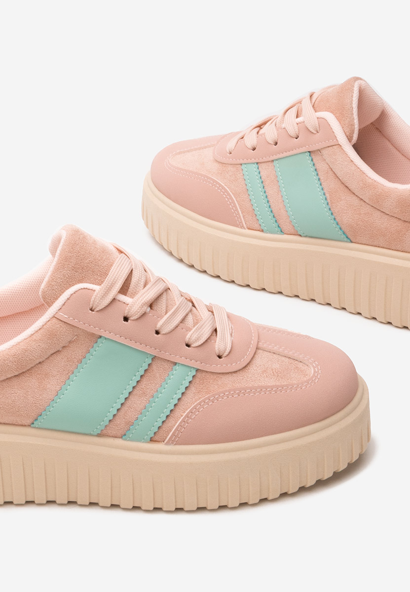Różowe sneakersy na platformie Pennia