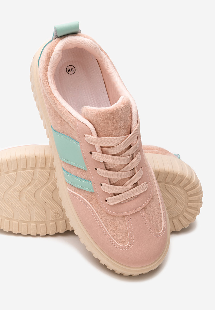 Różowe sneakersy na platformie Pennia
