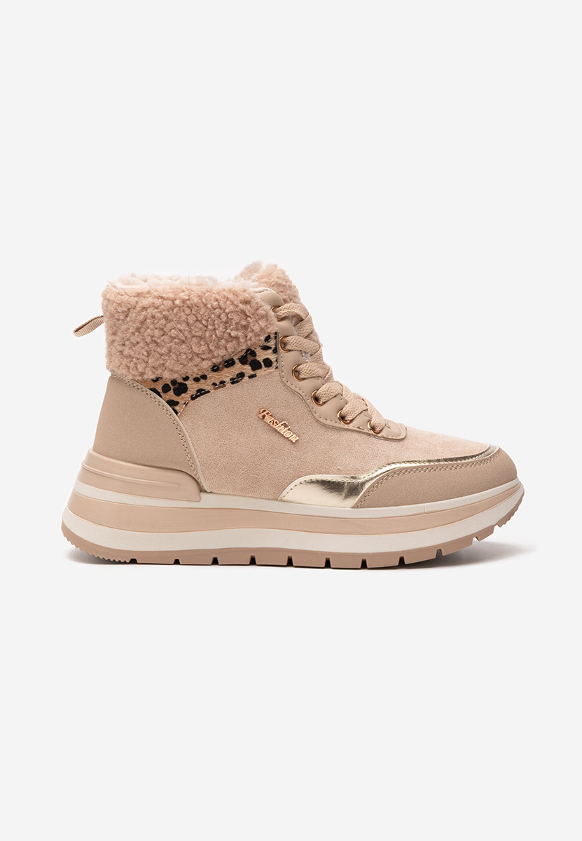 Khaki sneakersy wysokie Lisaia