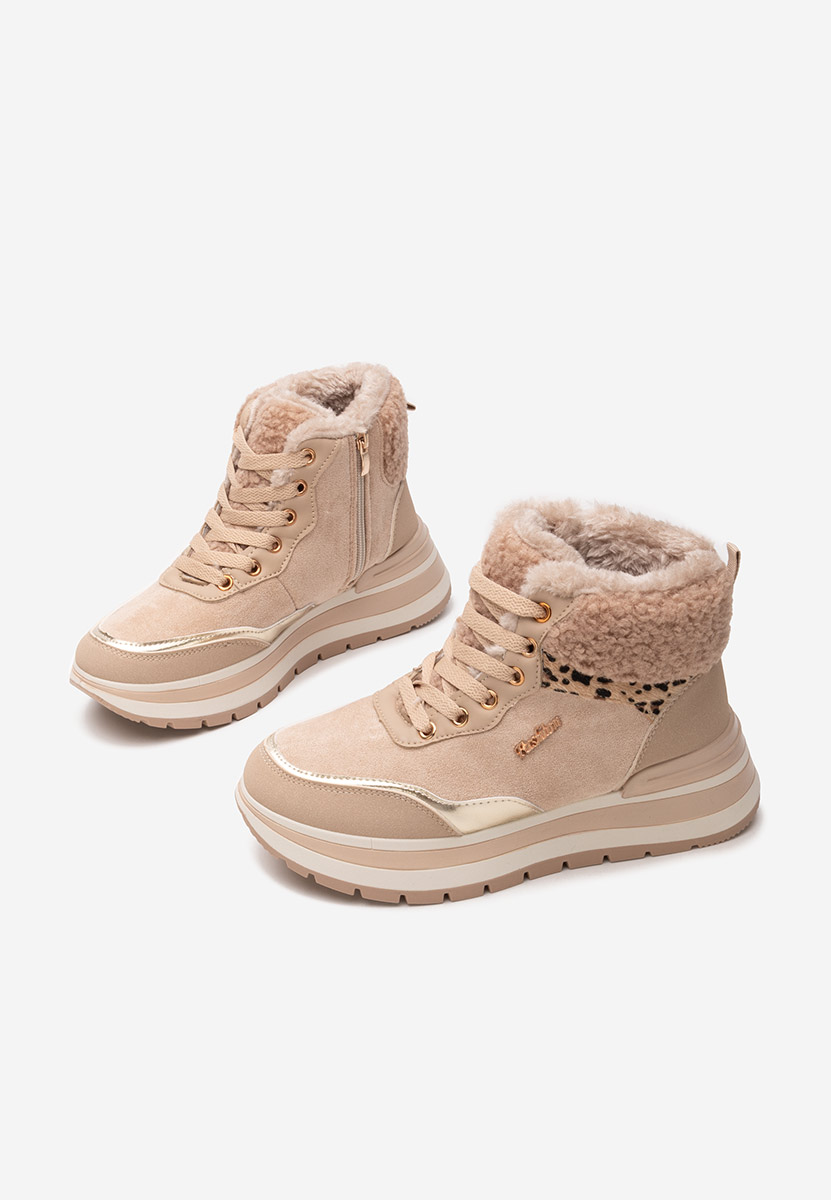 Khaki sneakersy wysokie Lisaia