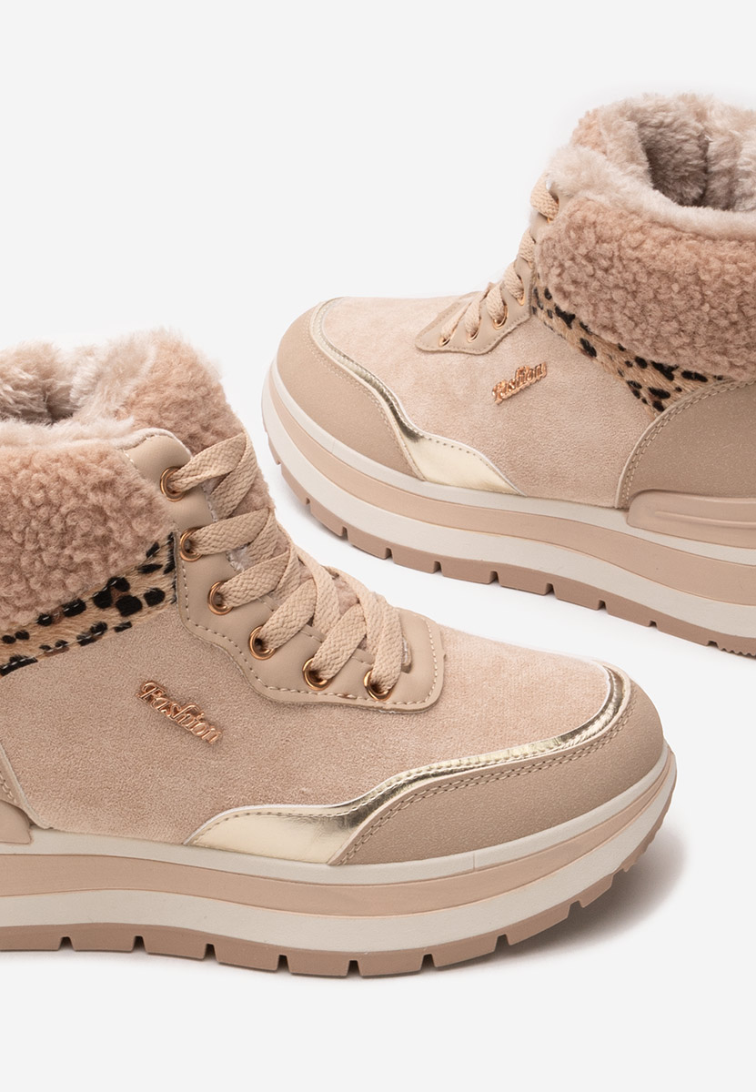 Khaki sneakersy wysokie Lisaia