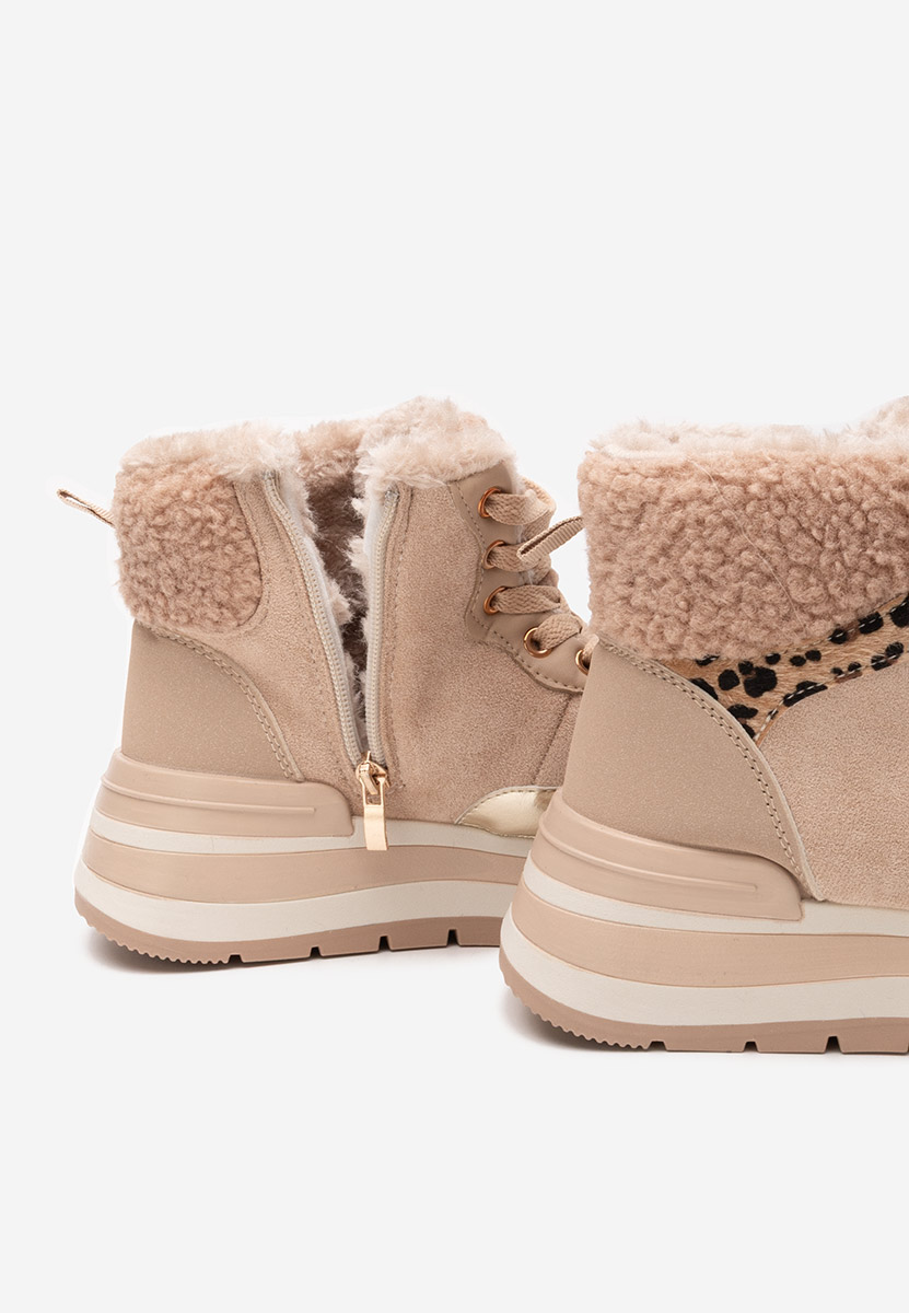 Khaki sneakersy wysokie Lisaia